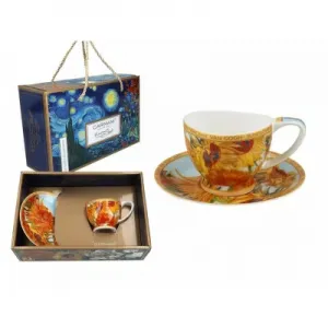 Filiżanka Carmani Vanessa 100ml espresso ze spodkiem - V. van Gogh, Słoneczniki